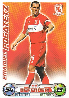 Emanuel Pogatetz Middlesbrough 2008/09 Topps Match Attax #201